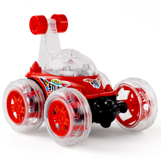 360° Remote Control Stunt Car Toy with USB Rechargeable Cable – Rotating & Rolling Big Wheels