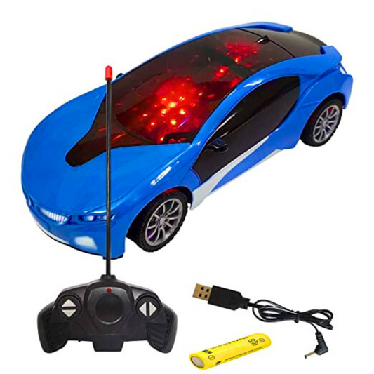 3D Rechargeable Remote Control Sports Car Toy with LED Lights