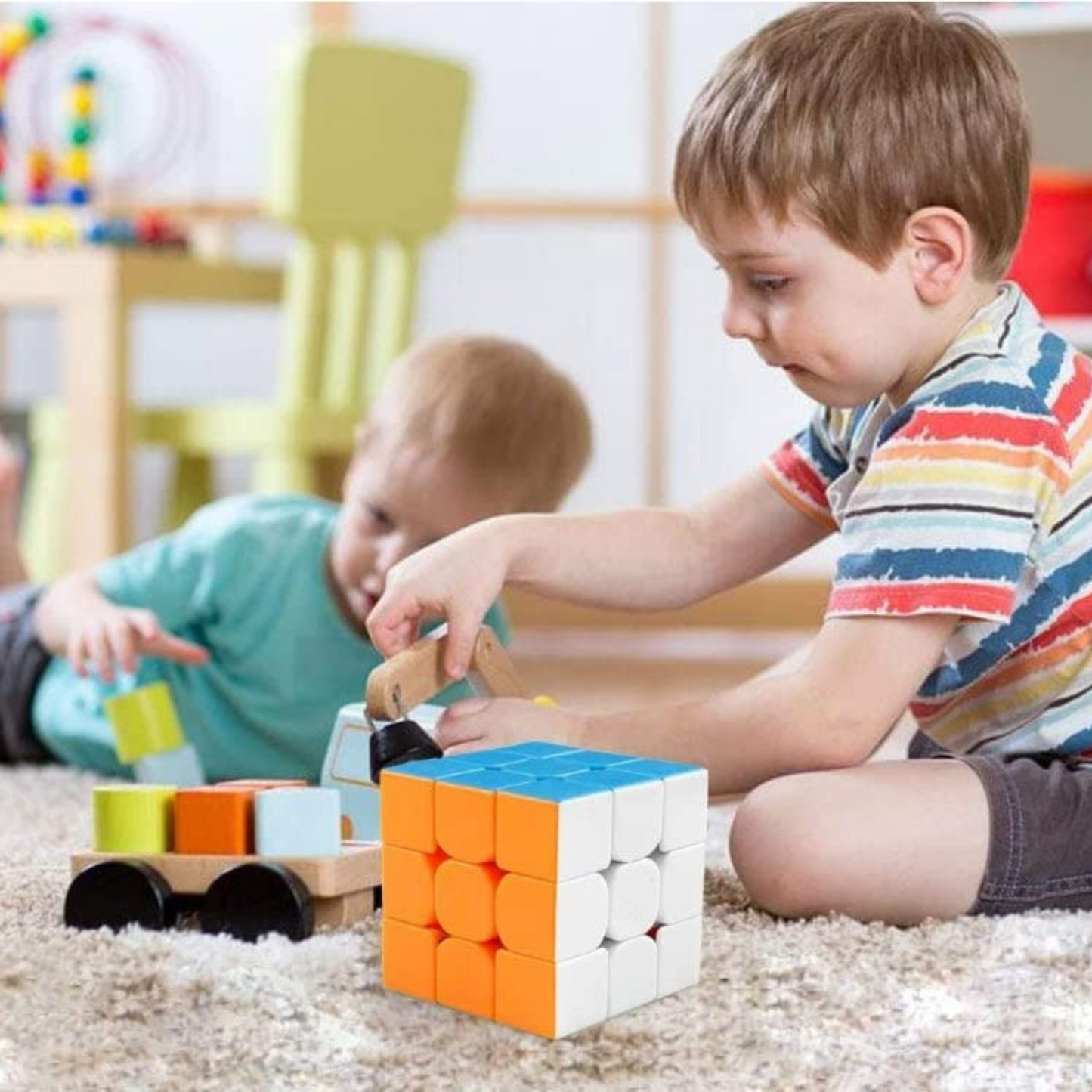 3x3 Speed Cube Puzzle – Smooth & Fast Rubik’s Cube for Kids & Adults - Pack of 2