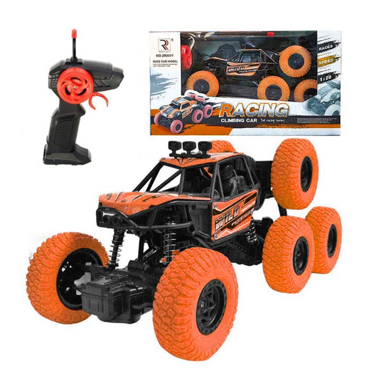 6-Wheel Remote Control Rock Climbing Car – 4WD Off-Road Monster Truck Rechargeable Battery – High-Speed RC Racing Car for Kids