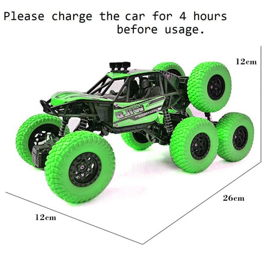 6-Wheel Remote Control Rock Climbing Car – 4WD Off-Road Monster Truck Rechargeable Battery – High-Speed RC Racing Car for Kids