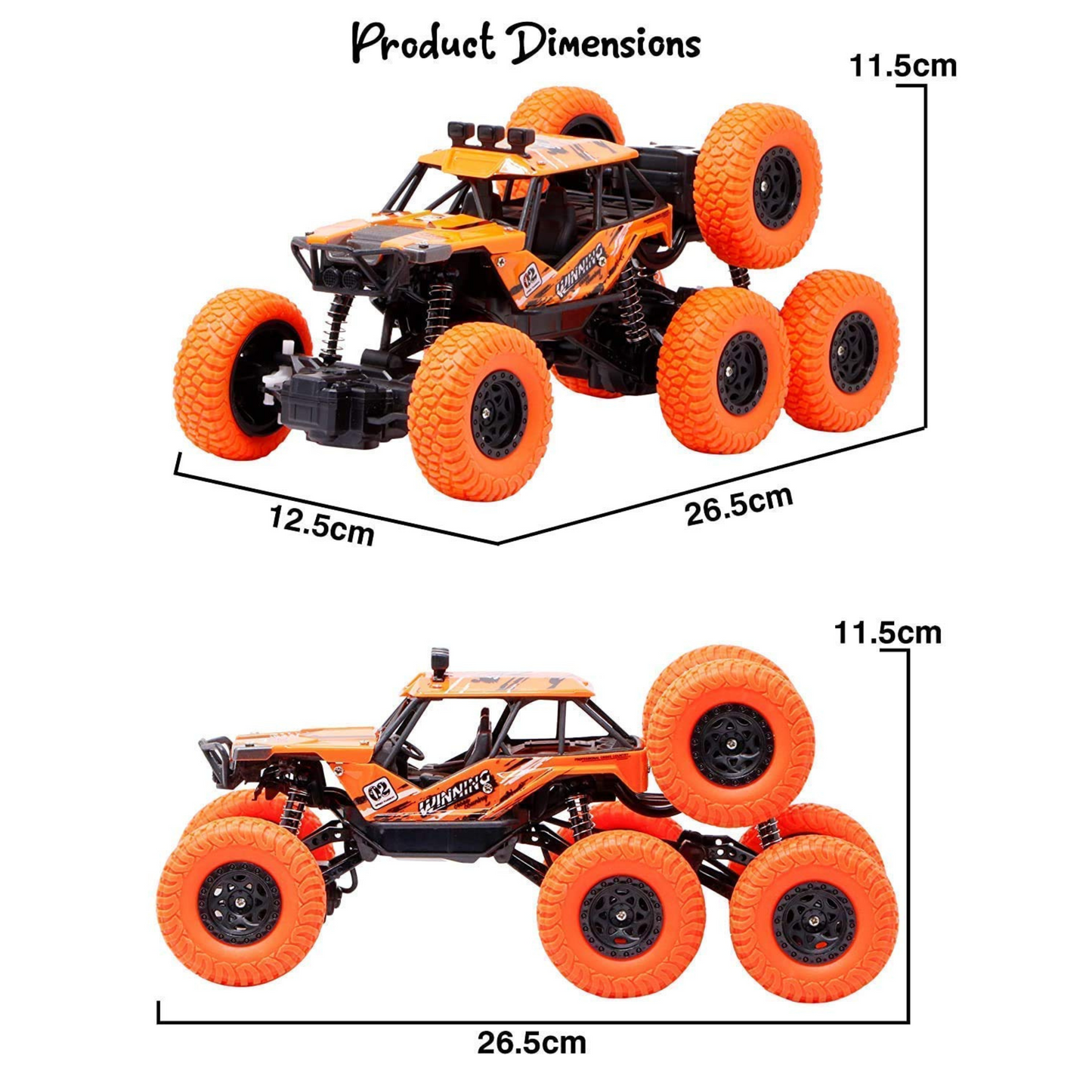 6-Wheel Remote Control Rock Climbing Car – 4WD Off-Road Monster Truck Rechargeable Battery – High-Speed RC Racing Car for Kids