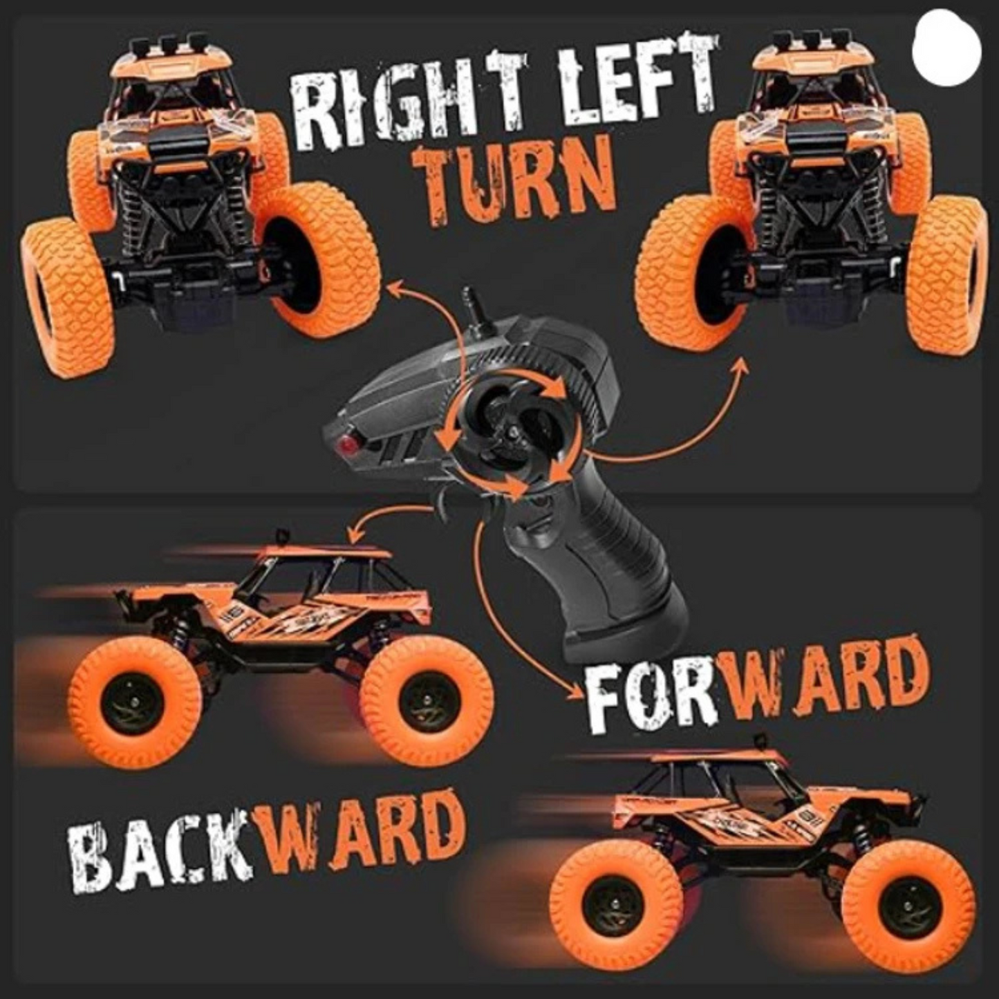 6-Wheel Remote Control Rock Climbing Car – 4WD Off-Road Monster Truck Rechargeable Battery – High-Speed RC Racing Car for Kids