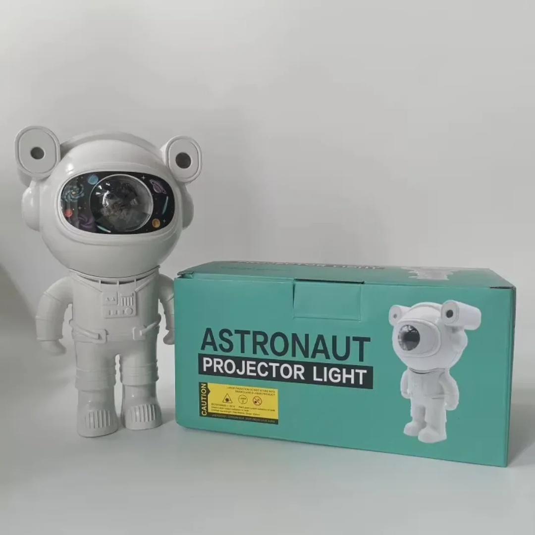 Astronaut Galaxy Projector Light – 360° Rotating Star Night Lamp with Remote Control & Nebula Effects