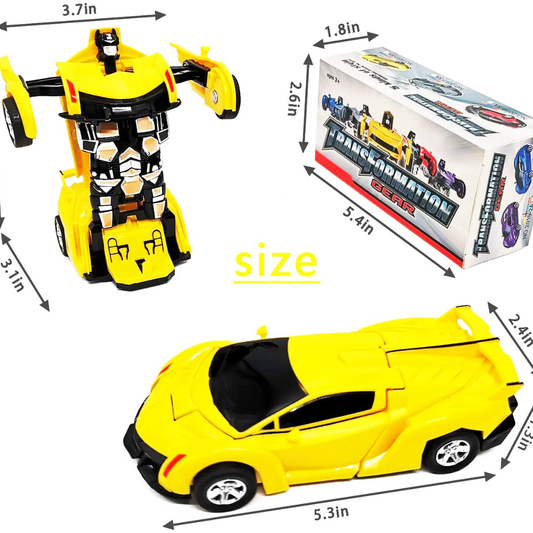 Automatic Transforming Robot Car – 2-in-1 Bump & Go Sports Car Toy