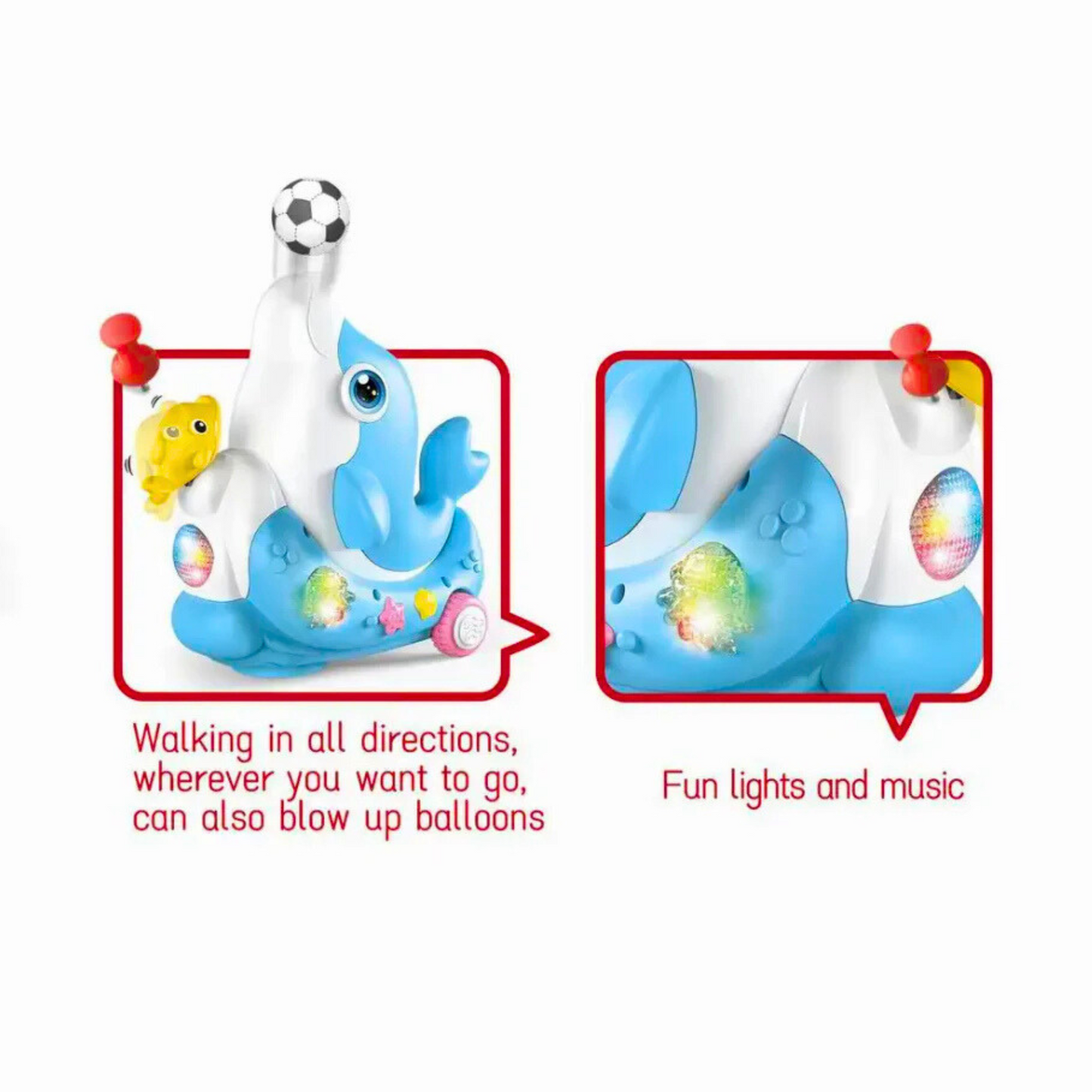 Blowing Ball Dolphin Toy for Kids