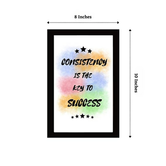"Consistency is the key to success" Inspirational Quote 8x12 Matte Finish Photo Frame