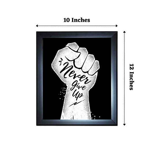 "Never Give Up" 10x12 Inches Matte Finish Inspirational Photo Frame