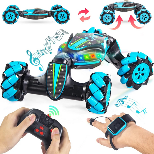 Gesture Sensing RC Stunt Car – 360° Rotating Off-Road Remote Control Toy with Dual Control Mode, Lights & Music