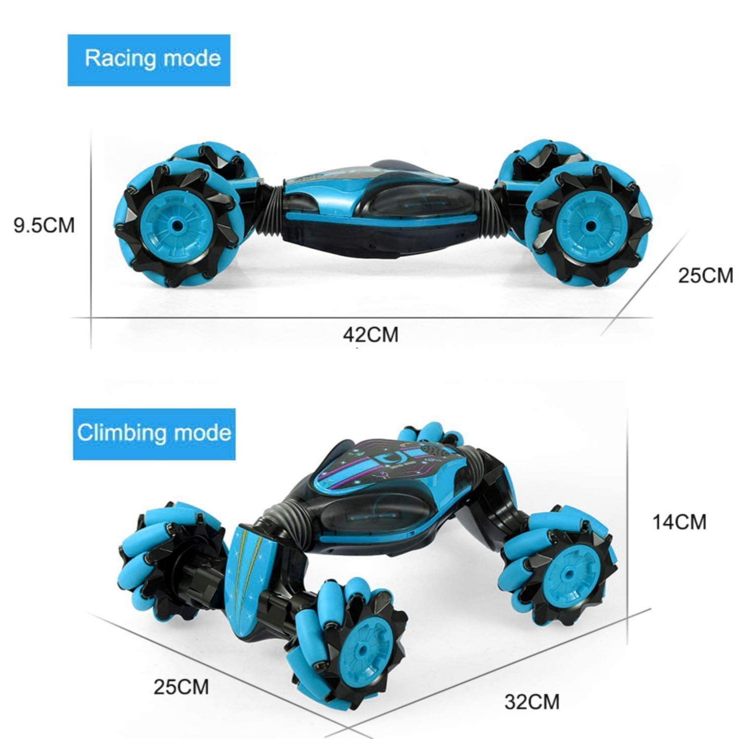 Gesture Sensing RC Stunt Car – 360° Rotating Off-Road Remote Control Toy with Dual Control Mode, Lights & Music