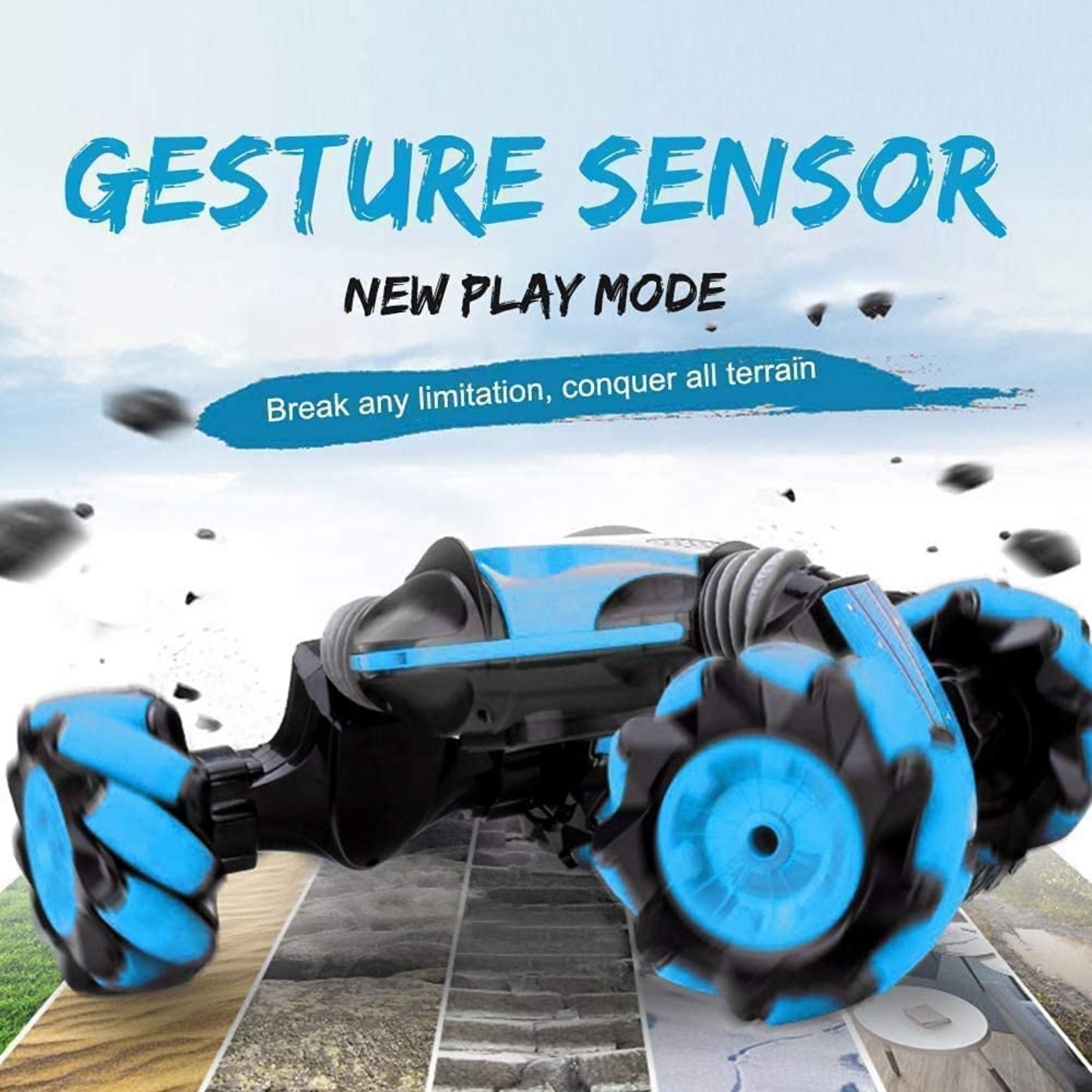 Gesture Sensing RC Stunt Car – 360° Rotating Off-Road Remote Control Toy with Dual Control Mode, Lights & Music