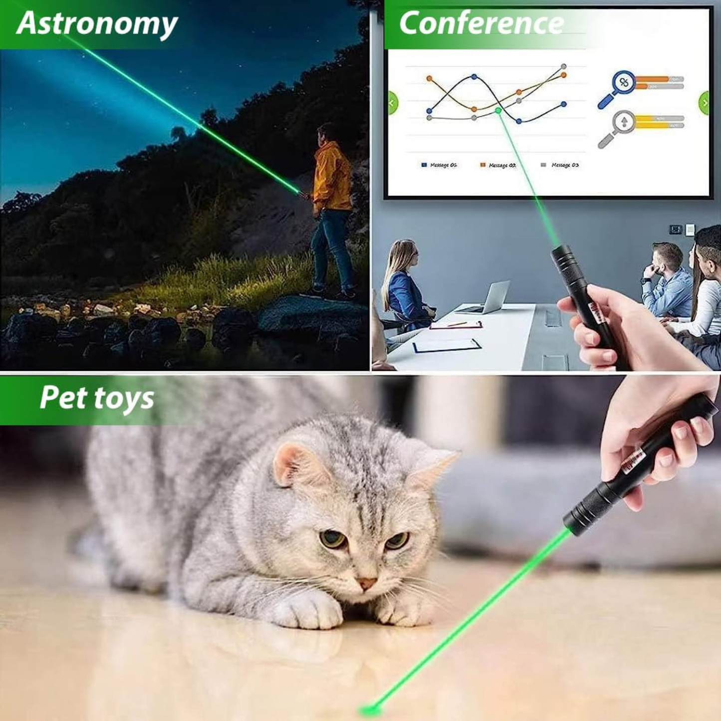 Green Laser Pointer Pen with Star Cap