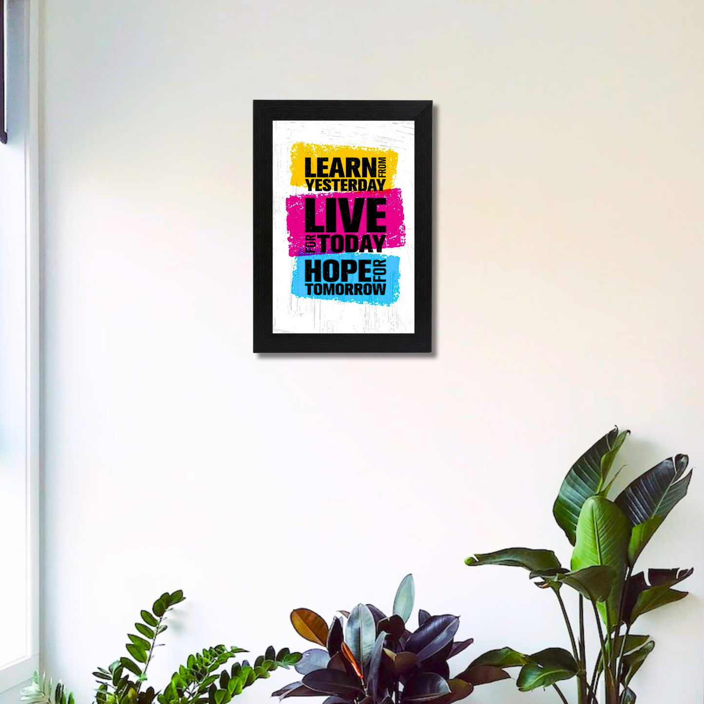 "Learn from Yesterday, Live for Today, Hope for Tomorrow" 8X12 Inches Matte Finish Inspirational Quote Photo Frame