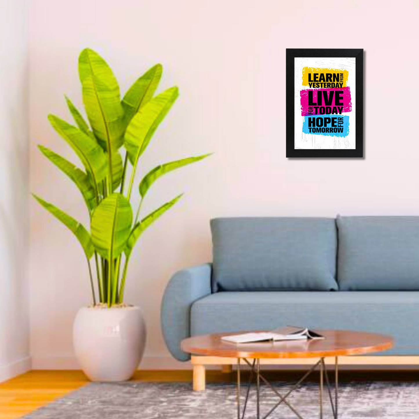 "Learn from Yesterday, Live for Today, Hope for Tomorrow" 8X12 Inches Matte Finish Inspirational Quote Photo Frame
