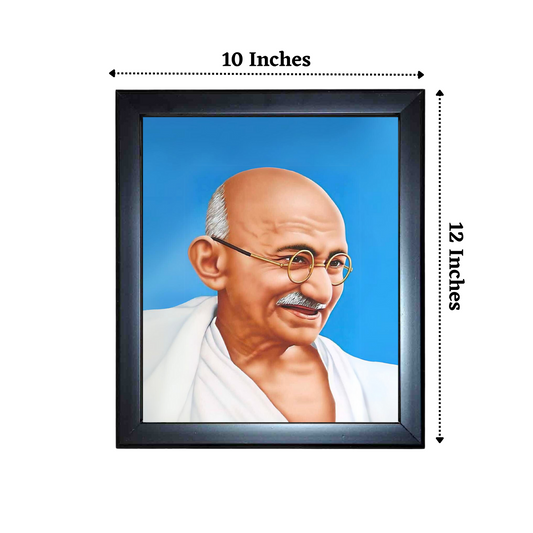 "Mahatma Gandhi" 10x12 Inches Glassy Finish Photo Frame – Iconic Wall Decor for Home & Office