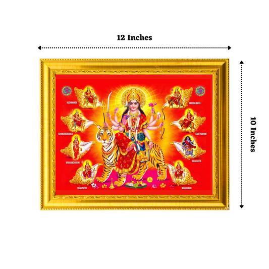 "Navarathiri - Nine Avatars and Durga Ma" 12x10 Inches Glassy Finish Photo Frame