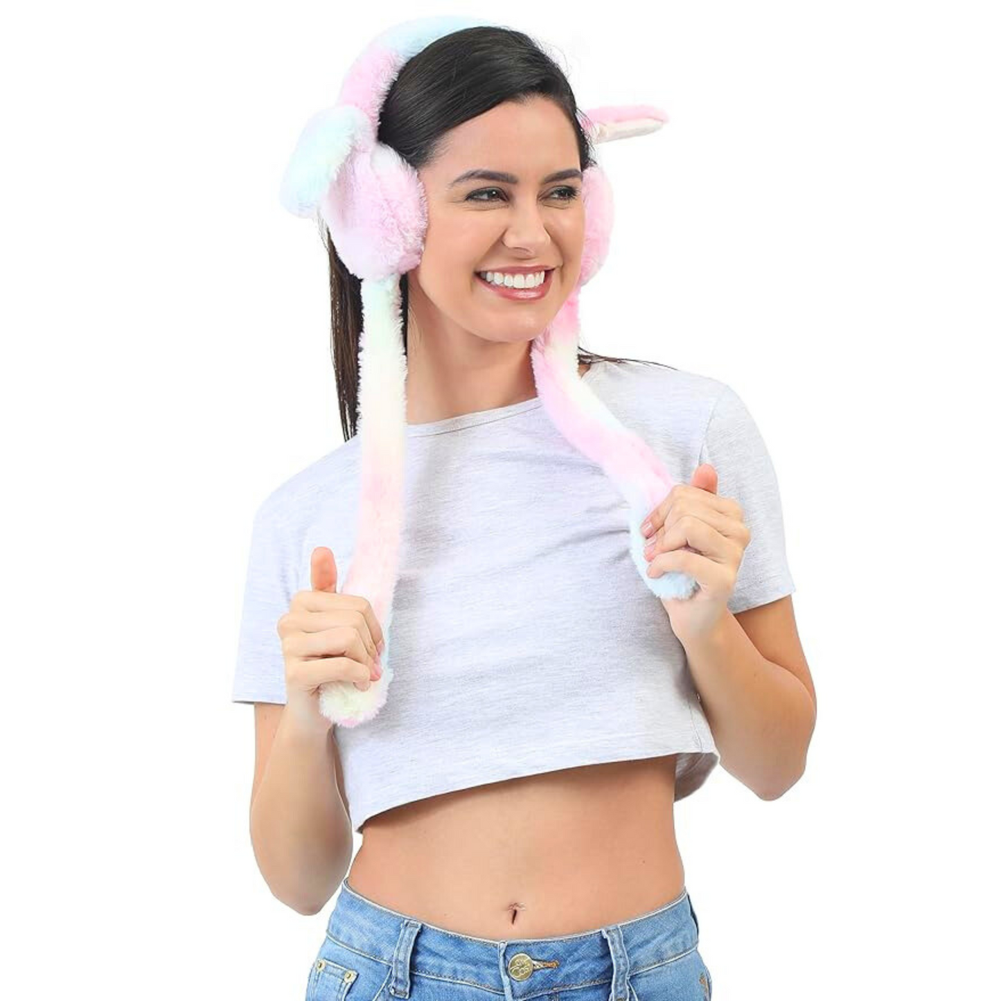 Premium Cute Bunny Earmuffs with Plush Moving Ears