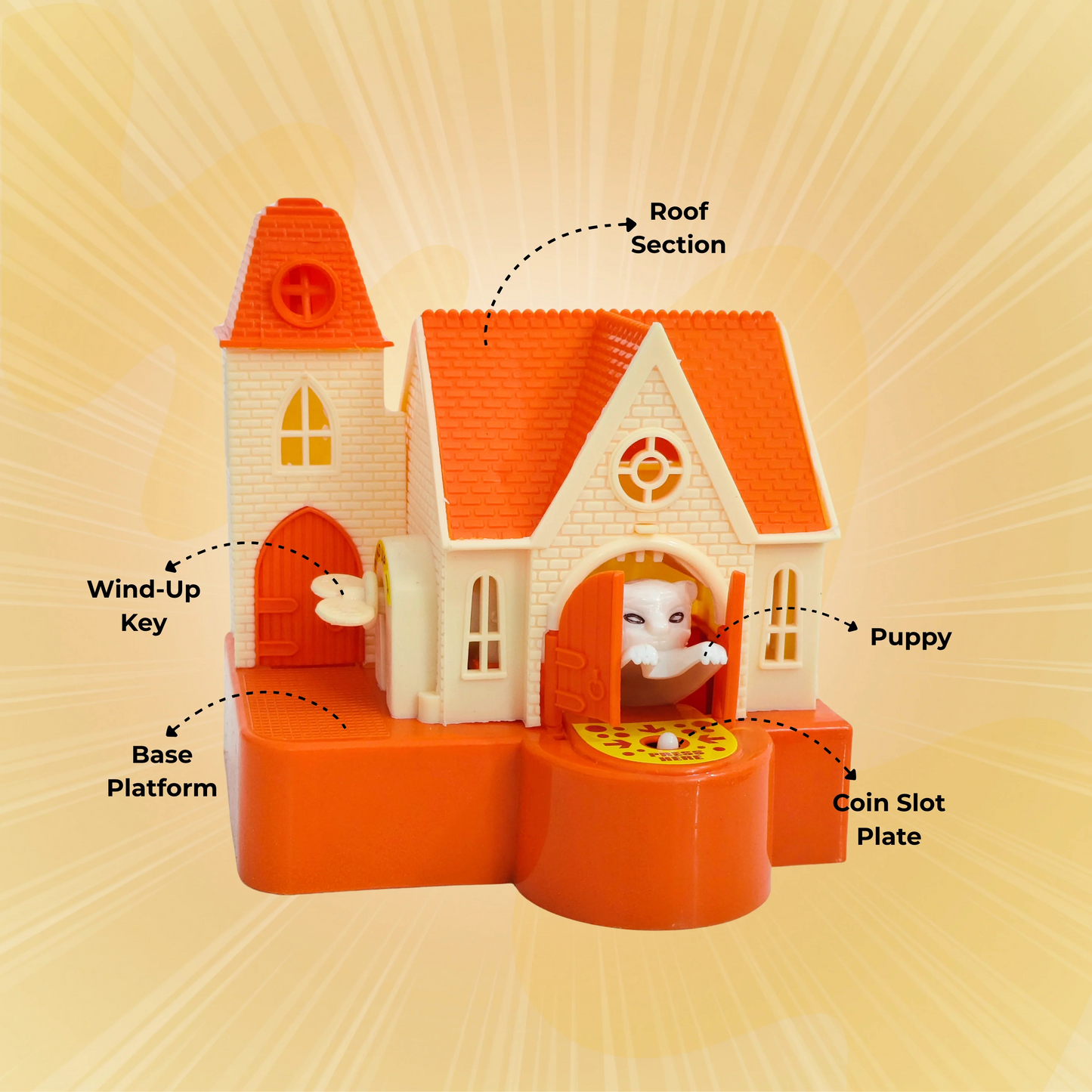 Puppy House Dog Coin Stealing Piggy Bank for Kids