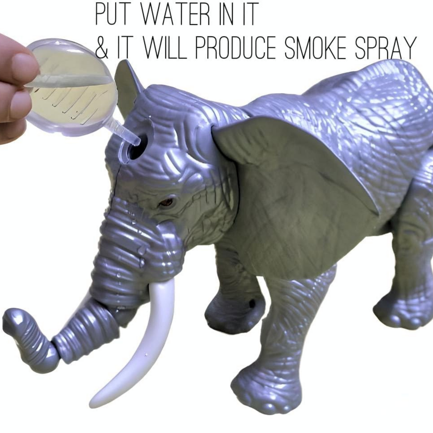 Realistic Spray Elephant Toy with Lights & Sound