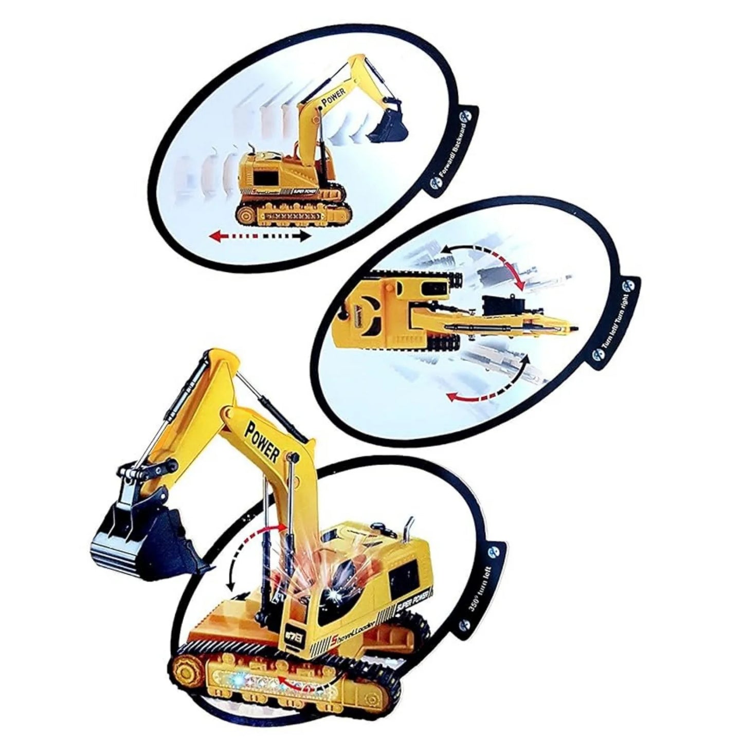 5-Channel Remote Control Excavator Truck Toy - Rechargeable