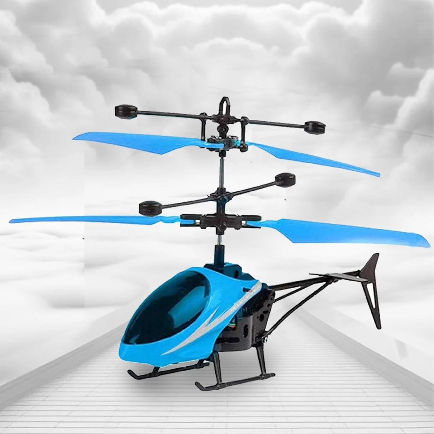 Rechargeable Flying Helicopter Toy with Hand Sensor, Remote Control & LED Lights
