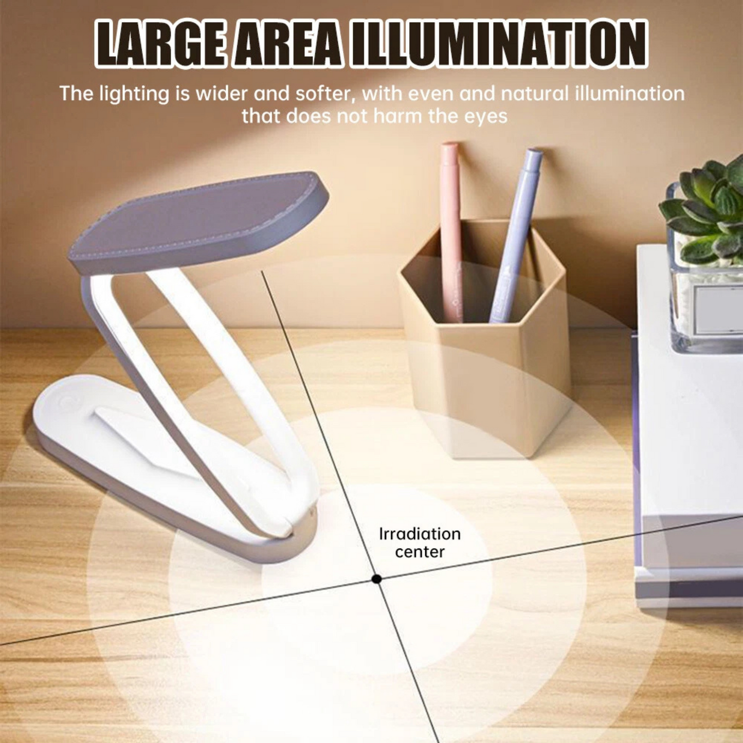 Rechargeable LED Table Lamp with Touch Sensor – Foldable & Eye Protection Desk Light for Study, Office & Bedroom