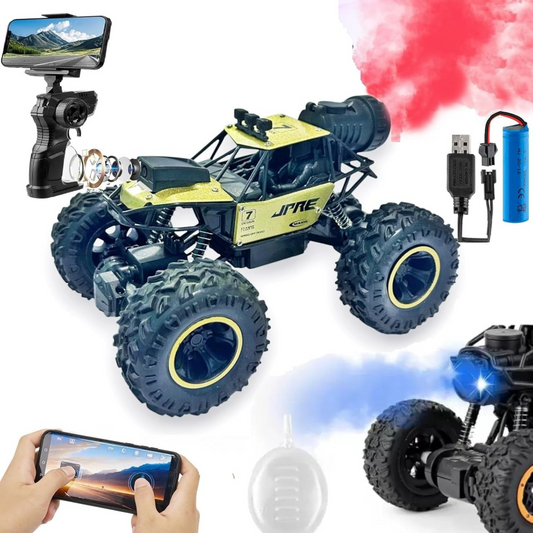 Rechargeable Monster Car with HD Camera, Spray, LED Lights & App Control