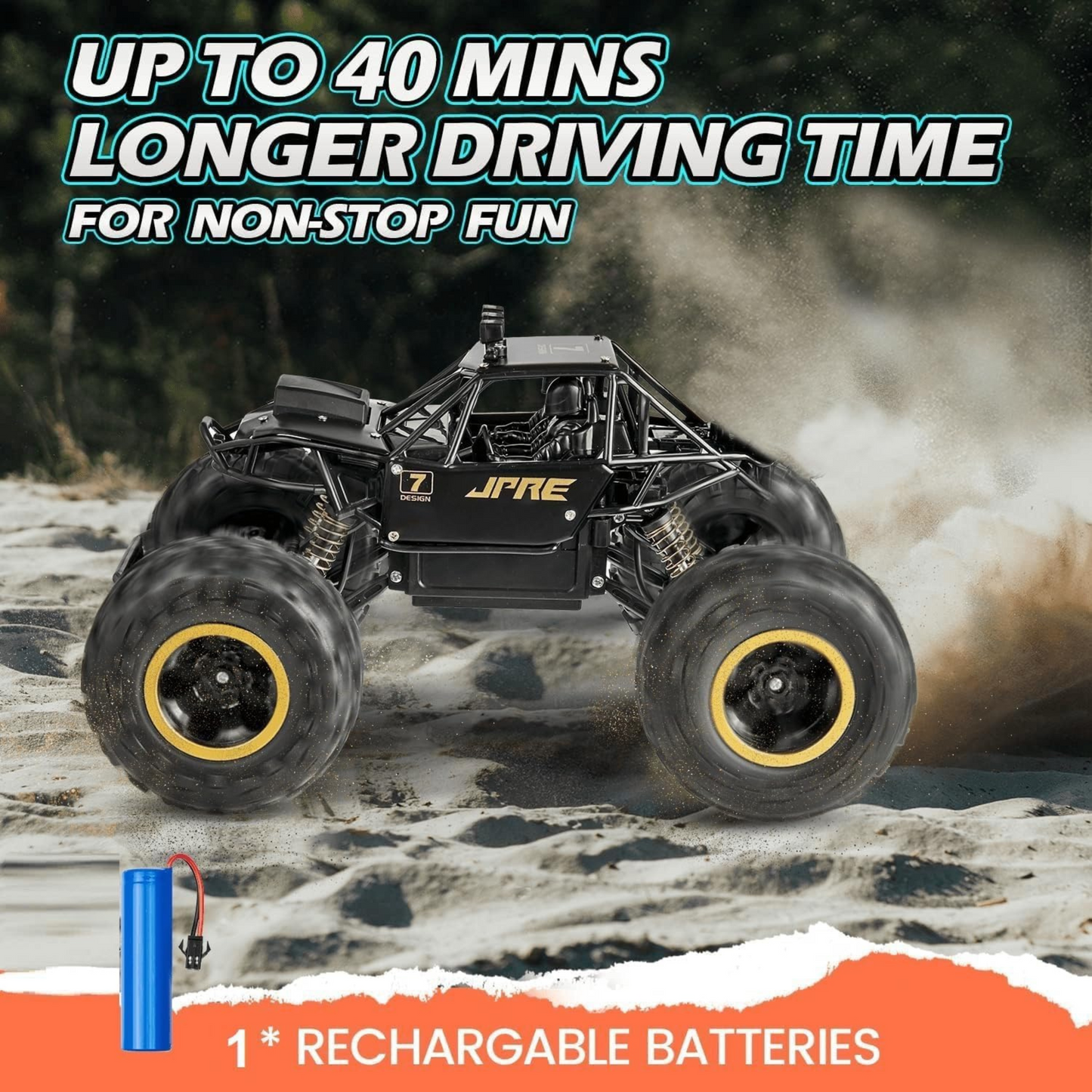 Rechargeable Monster Car with HD Camera, Spray, LED Lights & App Control