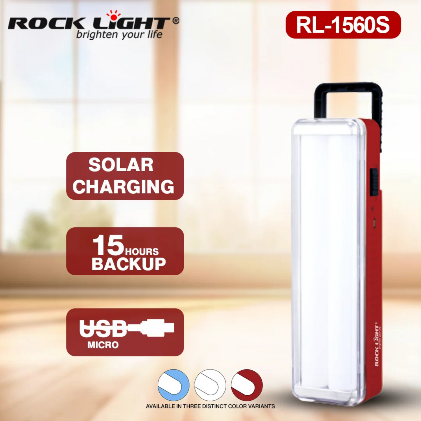 Rock Light RL-1560S Solar Rechargeable Emergency LED Light