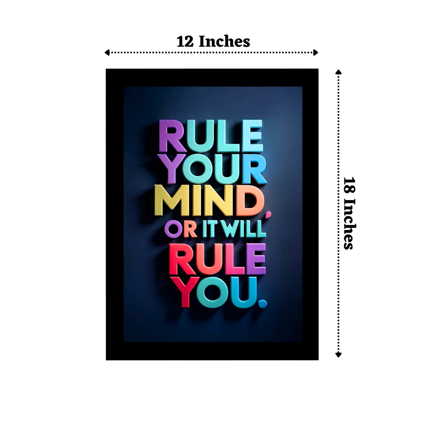 "Rule your mind, or it will rule you" Matte Finish Inspirational Quote Photo Frame