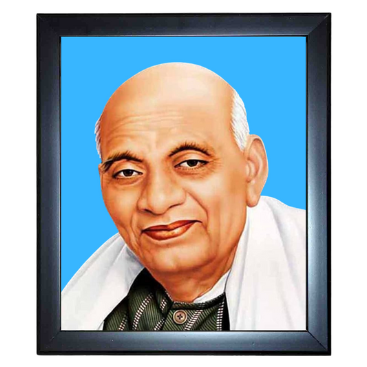 "Sardar Vallabhbhai Patel" 10x12 Inches Glassy Finish Photo Frame – Iconic Wall Decor for Home & Office
