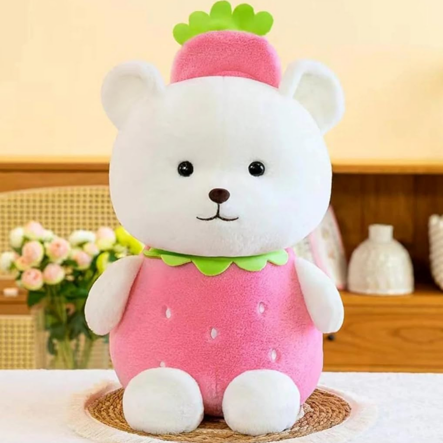 Strawberry Bear Soft Toy – Cute & Cuddly Plush Teddy for Kids