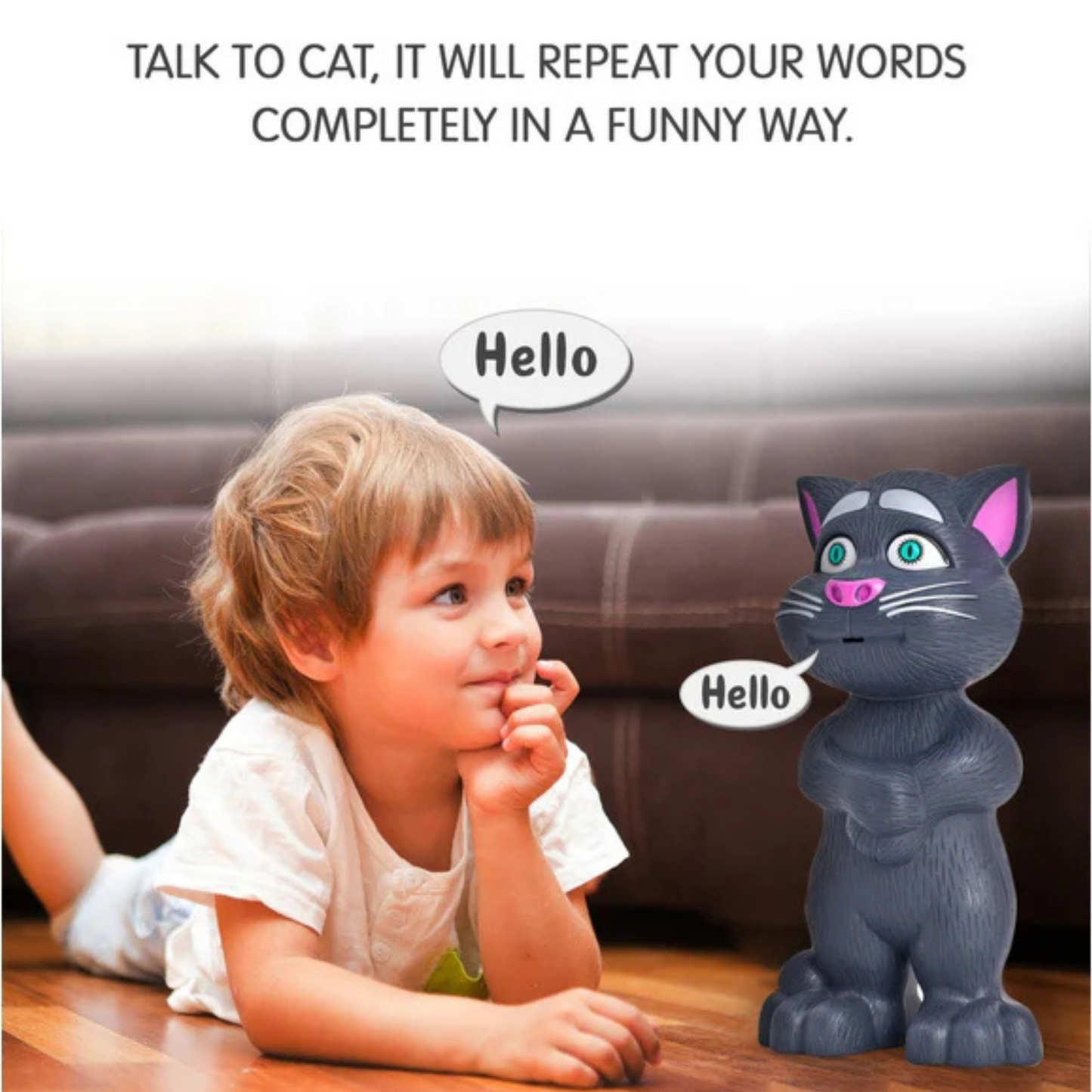 Talking Tom Toy with AI Touch Sensitive and Talk Back Voice