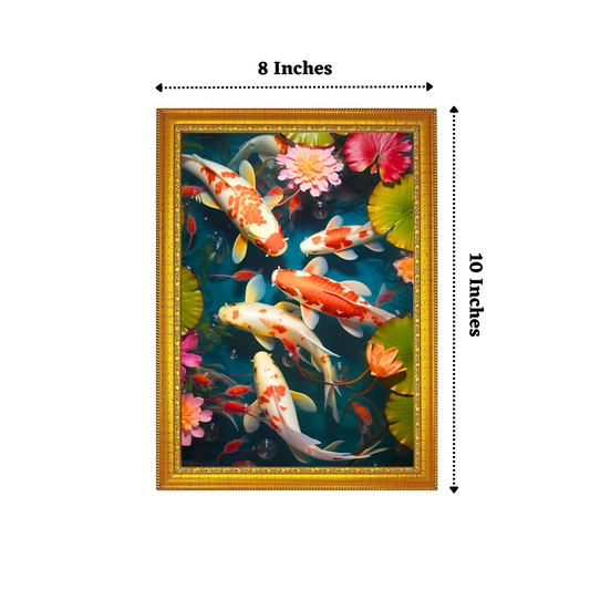 "Vastu Koi Fish Painting" 8x12 Inches Matte Finish Photo Frame