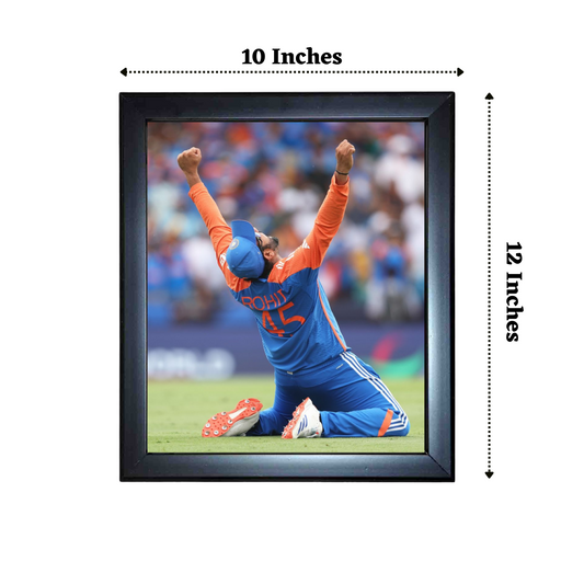 "Winning Moment Captain Rohit" 10X12 Inches Glassy Finish Photo Frame