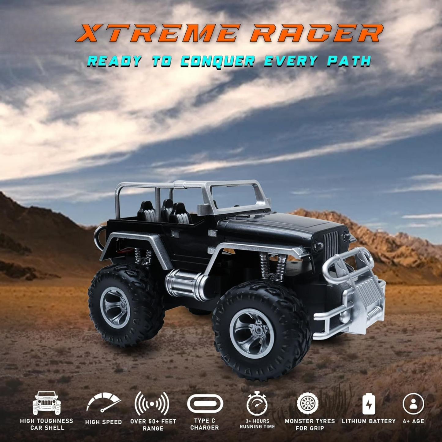 Xtreme Racer Rechargeable Remote Control Off-Road Jeep