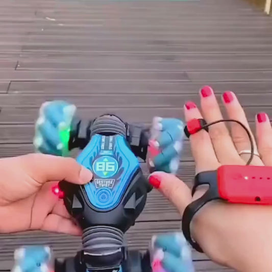 Gesture Sensing RC Stunt Car – 360° Rotating Off-Road Remote Control Toy with Dual Control Mode, Lights & Music