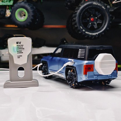 1:12 Scale Rechargeable RC Drift Car with EV Power Charging Station | Auto Parking, Remote Door Open, LED Lights & Music | Premium Remote Control Toy Car for Kids 3+ Years