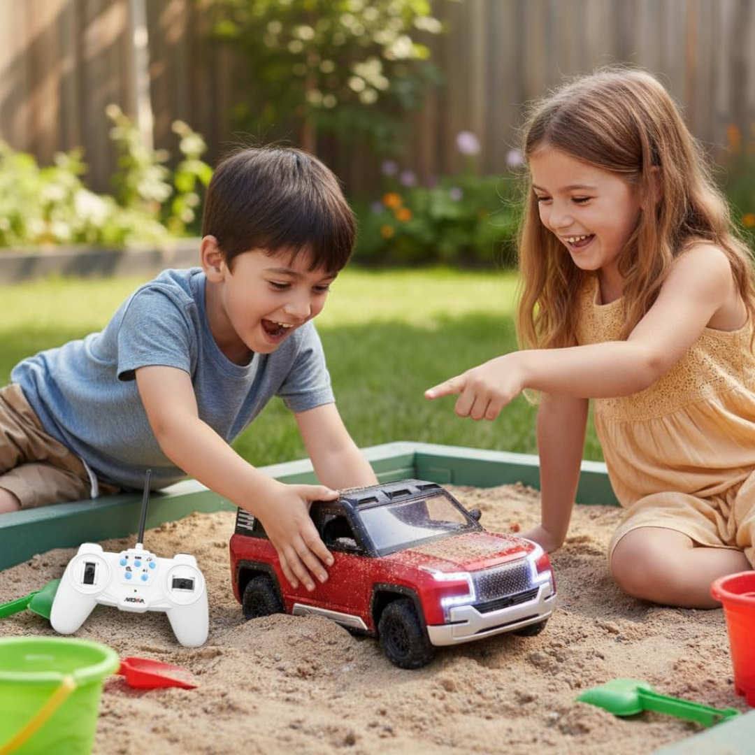 1:12 Scale Rechargeable RC Drift Car with EV Power Charging Station | Auto Parking, Remote Door Open, LED Lights & Music | Premium Remote Control Toy Car for Kids 3+ Years