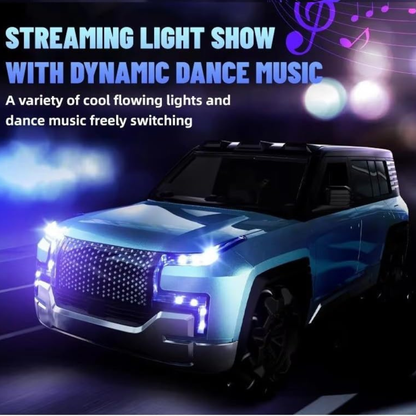 1:12 Scale Rechargeable RC Drift Car with EV Power Charging Station | Auto Parking, Remote Door Open, LED Lights & Music | Premium Remote Control Toy Car for Kids 3+ Years