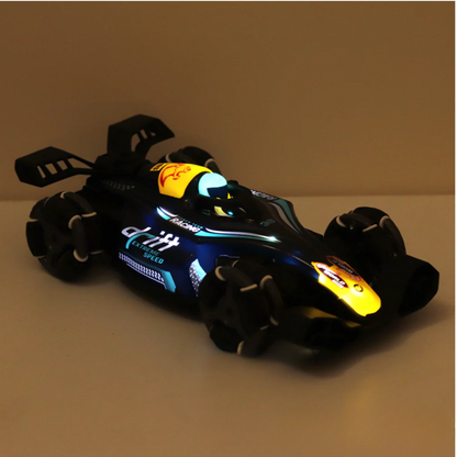 2-in-1 Gesture & Remote Control Drift Racing Car – 360° Spins, Lights, Music & Spray Effect for Kids