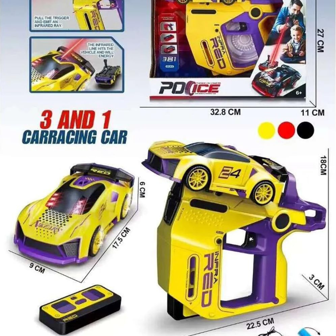 2 Player Infrared Battle RC Car Toy with Dual Remote Gun | Shoot & Knock-Down Racing Game with Lights, Sound & Rechargeable Car for Kids 3+