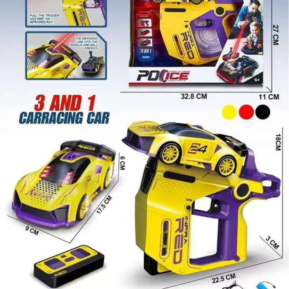 2 Player Infrared Battle RC Car Toy with Dual Remote Gun | Shoot & Knock-Down Racing Game with Lights, Sound & Rechargeable Car for Kids 3+