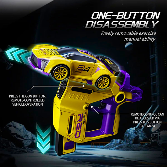 2 Player Infrared Battle RC Car Toy with Dual Remote Gun | Shoot & Knock-Down Racing Game with Lights, Sound & Rechargeable Car for Kids 3+
