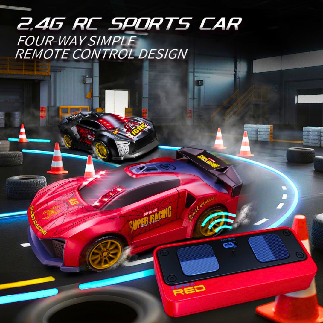 2 Player Infrared Battle RC Car Toy with Dual Remote Gun | Shoot & Knock-Down Racing Game with Lights, Sound & Rechargeable Car for Kids 3+