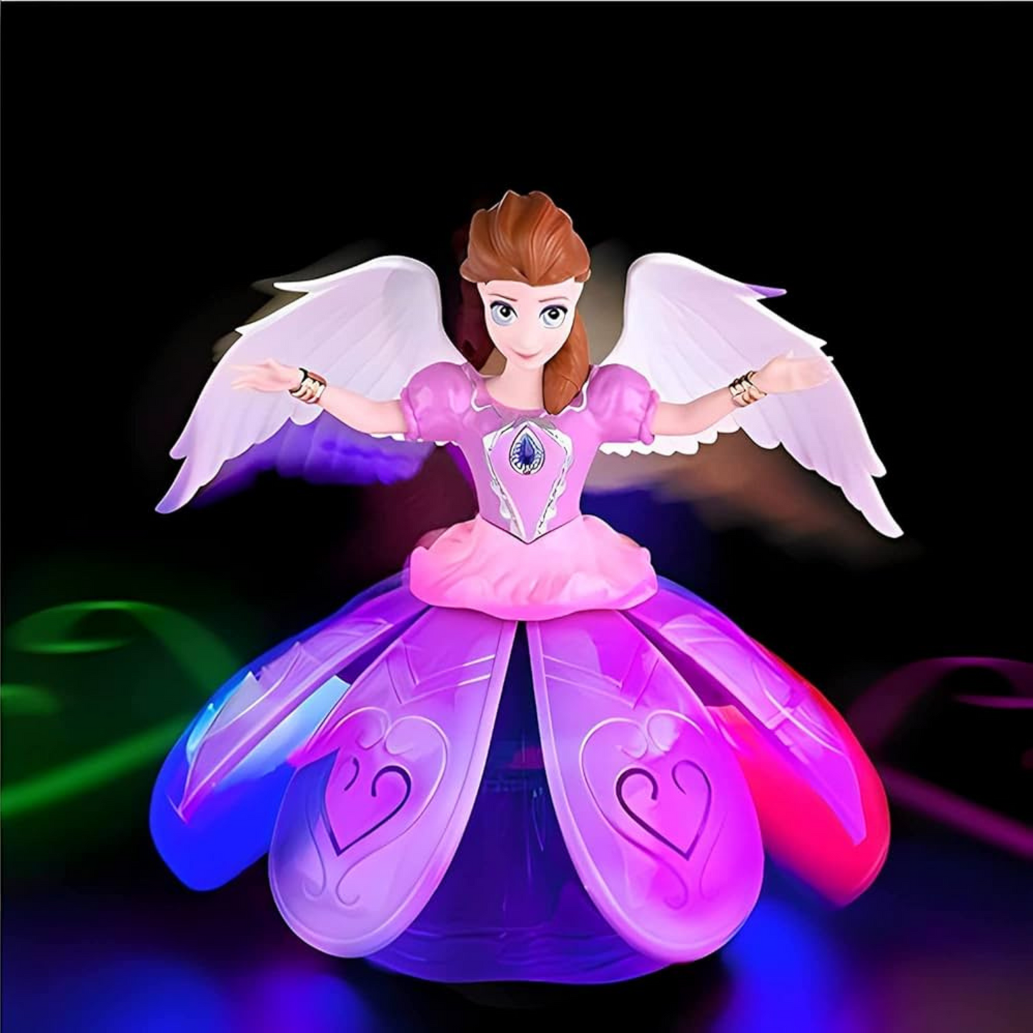 360° Spinning Musical Dancing Angel Princess Doll with LED Lights