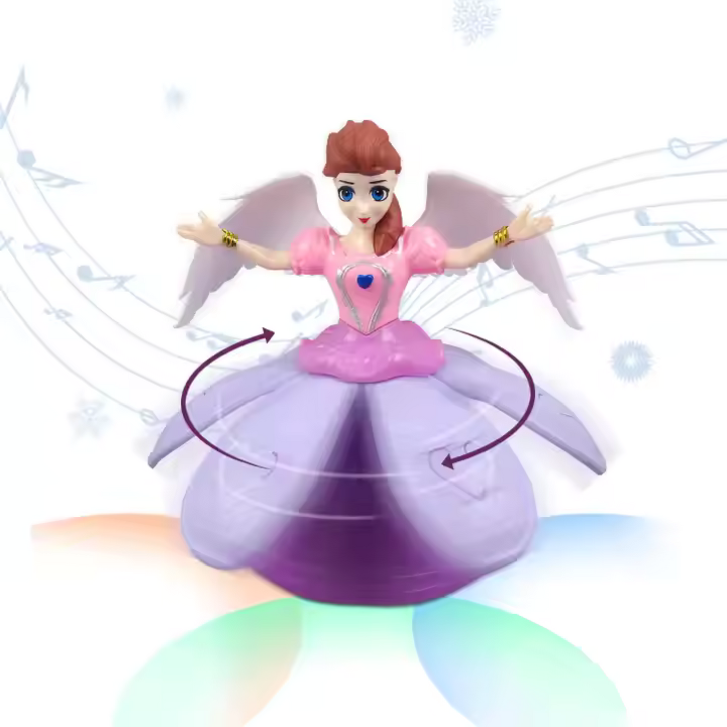 360° Spinning Musical Dancing Angel Princess Doll with LED Lights