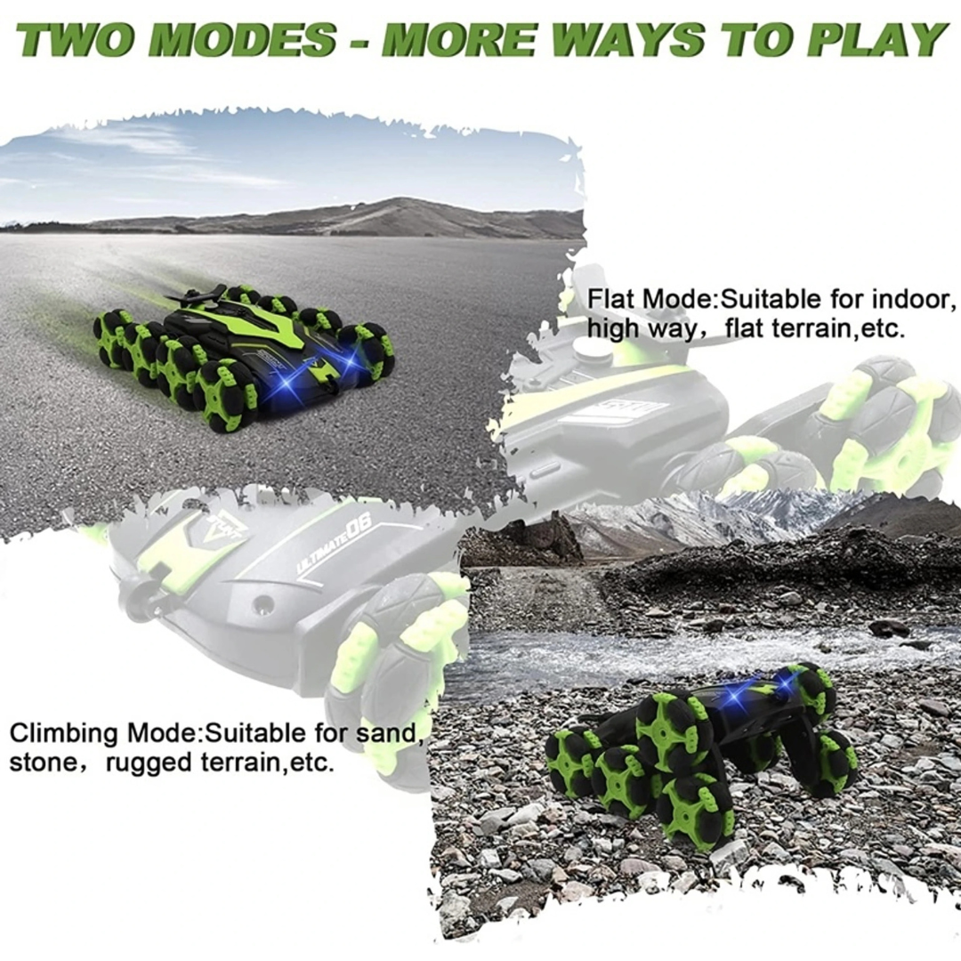8WD RC Stunt Car with Spray, Lights & Music | 2.4GHz Remote Control 360° Rotation Toy Vehicle for Kids 3+ Years