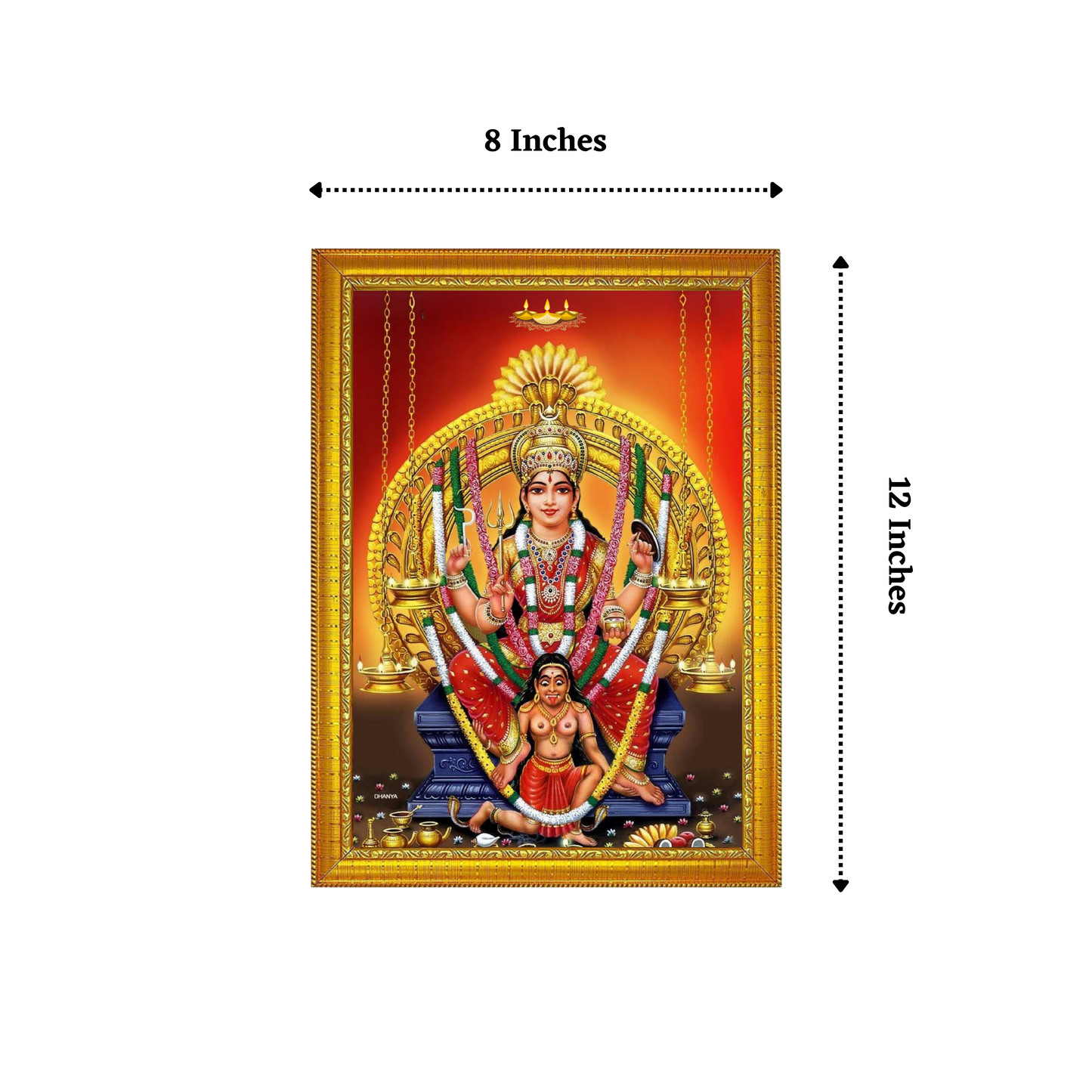 "Attukal Bhagavathy Amman" 8X12 Inches Glassy Finish Photo Frame