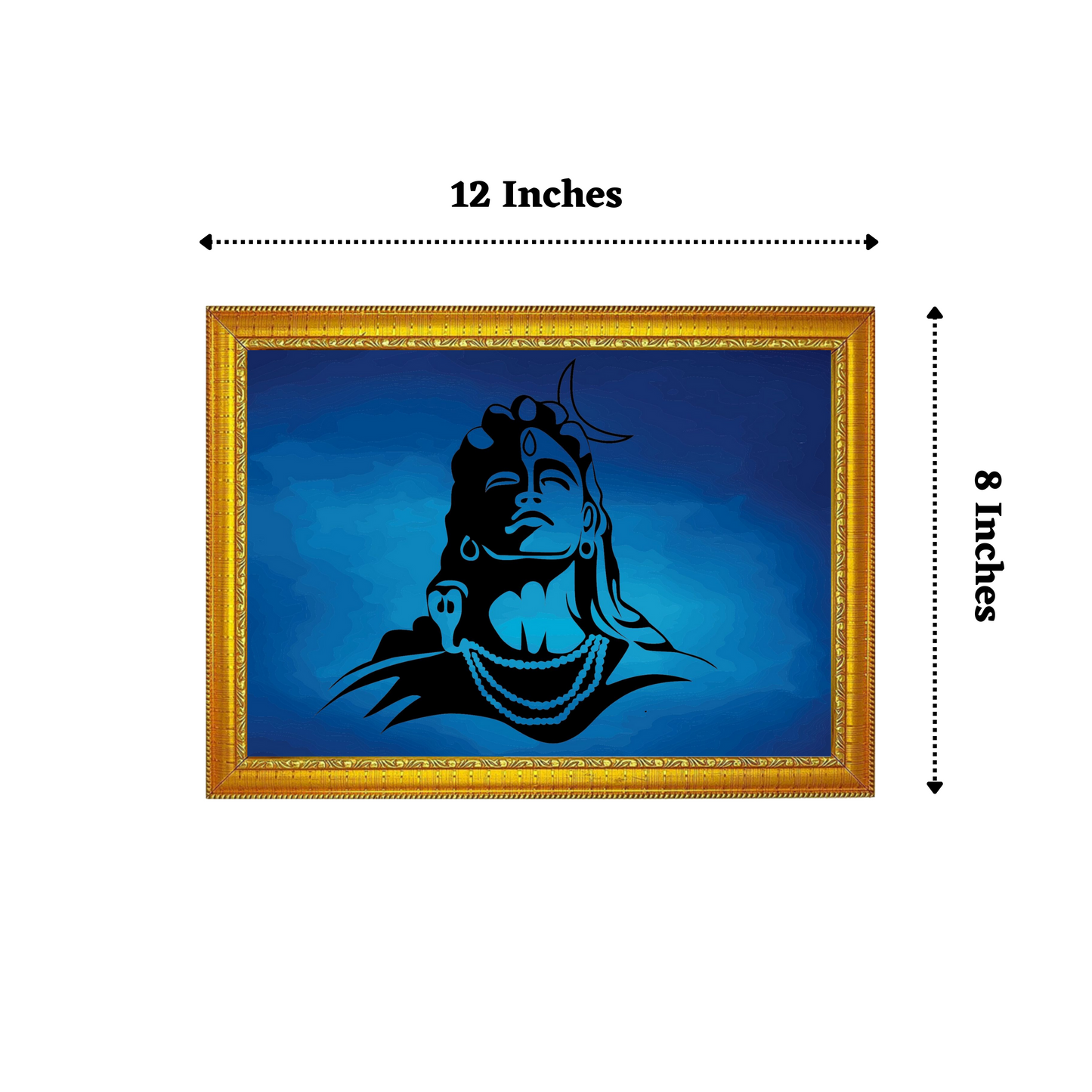 "Adiyogi Sivan Divine Art" 12x8 Inches Glassy Finish Photo Frame